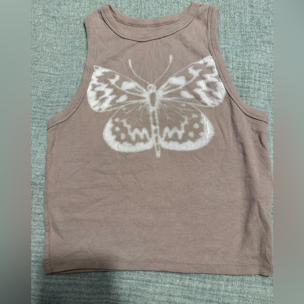 Hollister Ribbed Tank Top in Taupe